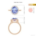 thumbnail image 4 of Angara Natural 3.5 Ct. Tanzanite with Diamond Halo Ring in 14K Rose Gold for Women (Ring Size: 12), 4 of 10