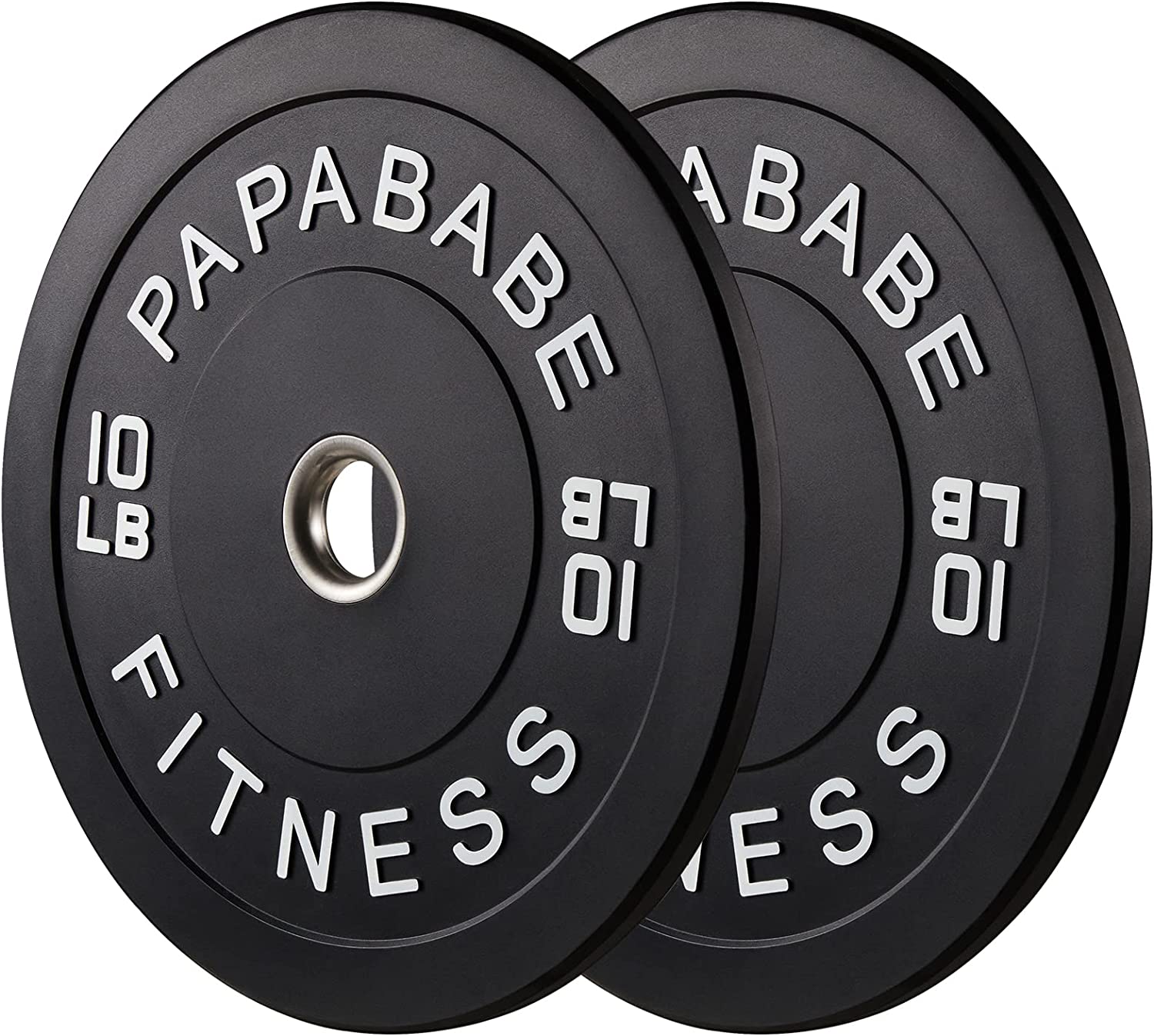 PAPABABE Bumper Plate Set with Color Coded 2 inch (10 lb Set)