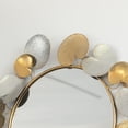 thumbnail image 3 of 31" Accent Wall Mounted Mirror with Gold and Silver with Decorative Modern Pedal Leaf Frame, 3 of 7