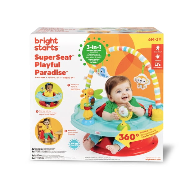 Bright Starts SuperSeat 3-in-1 Seat, Playful Paradise, Unisex