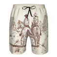 thumbnail image 3 of Salouo Two Cowboys Riding Horses In The Desert Pattern Swim Trunks for Men,Men's Hawaiian Bathing Suit Swimsuits Quick Dry Swimming Board Shorts Beach Shorts with Pockets-Small, 3 of 6