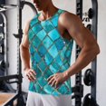 thumbnail image 5 of Pofeuu Square Glass Mosaic Print Men's Workout Tank Tops Sleeveless Muscle Gym Shirt Quick Dry-4X-Large, 5 of 7