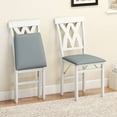 thumbnail image 2 of Costway Folding Kitchen Chairs Set of 2 with Rubber Wood Frame Padded Seat PVC Leather, 2 of 10