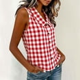 thumbnail image 5 of Womens Sleeveless Button Down Shirt Solid V Neck Baisc Top Casual Tank Tops Classic Collared Blouses Blazer Vest, 5 of 8