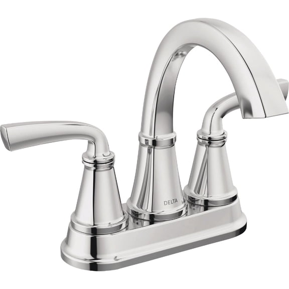 Delta Geist Bathroom Sink Faucet - Chrome, 4 In. Centerset, 2-Handle Lever