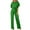 38# Green, variant on Huankd Womens Summer Casual Short Sleeve Pants Suit Beach Vacation Romper Belted Dressy Wedding Guest Jumpsuit Jumper Army Green L