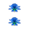 thumbnail image 1 of Billuyoard Exquisita giratoria de música con flores, pastel de cumpleaños de plástico, velas florales musicales, accesorios de decoración Azul 2piezas, 1 of 6