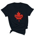 thumbnail image 4 of Womens Casual Short Sleeve Basic Summer Tee Tops Canada Day Maple Leaf Print Blouse Round Neck T Shirt, 4 of 9