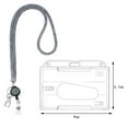 thumbnail image 2 of Retractable ID Badge Holder with Bling Neck Strap Lanyard, Heavy Duty Bling Badge Reel with Clear Card Holder for Office Worker Teacher Doctor (Grey/1 Pcs) 3.54x2.64", 2 of 8