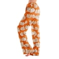 thumbnail image 2 of QWKLEAJ Halloween Pajama Pants Women Adult Loose Lounge Sleepwear Pumpkin Ghost Print Elastic Waist Comfortable Holiday Party Nightwear Cozy Long Trousers Festive Autumn Winter Home Wear, 2 of 9