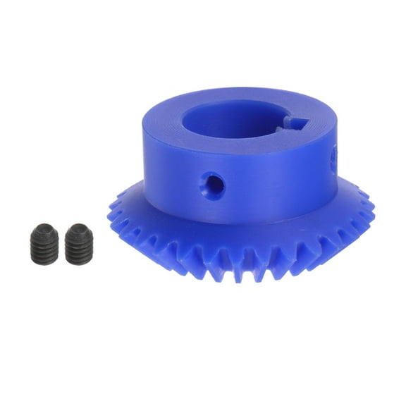 Uxcell 2.0 Modulus 30 Teeth 25mm Inner Hole Plastic Tapered Bevel Gear with Keyway