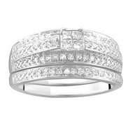 1/3 Carat T.W. Princess Cut Diamond Bridal Set in 10kt White Gold