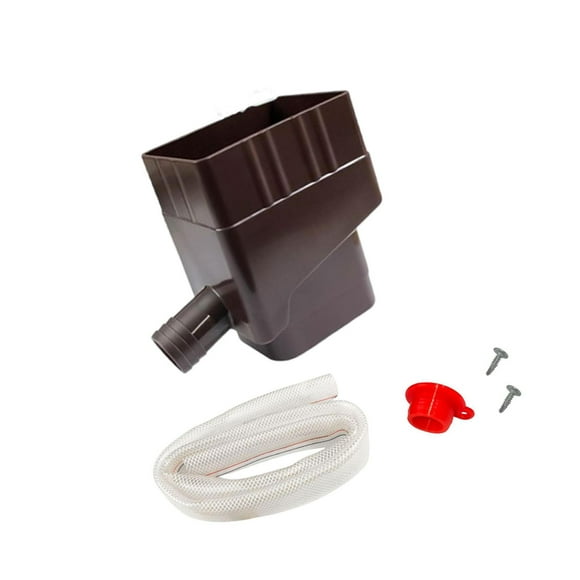Wweixi Yard Gutter Drain Rainwater Collector System with Efficient Hose Brown 7.6 x 5.1cm 1Set