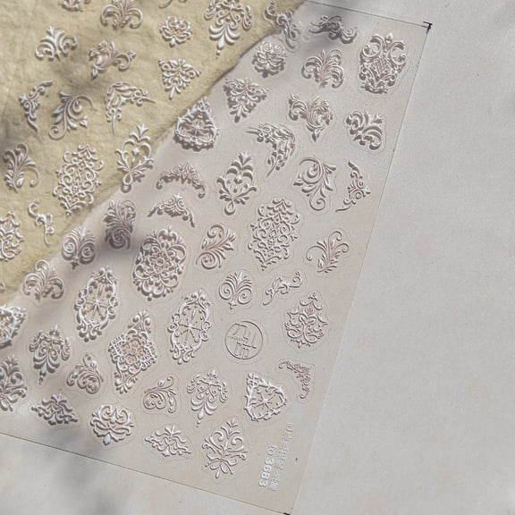 Chinese Ethnic Style Flowers Pattern Line Luxury National Totems Court Gem Moon Stars Bohemia Nail Art Stickers Manicure Decals