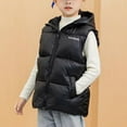 thumbnail image 6 of Boys Hooded Puffer Vest Kids Sleeveless Quilted Outerwear Jacket Padded Gilet Winter Fall Coats Black, 7 Years, 6 of 7