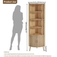 thumbnail image 2 of Modern Corner Cabinet, 66.7" Tall Bathroom Storage Cabinet with 2 Fluted Doors & Shelves for Kitchen, Living Room, Wood, 2 of 9