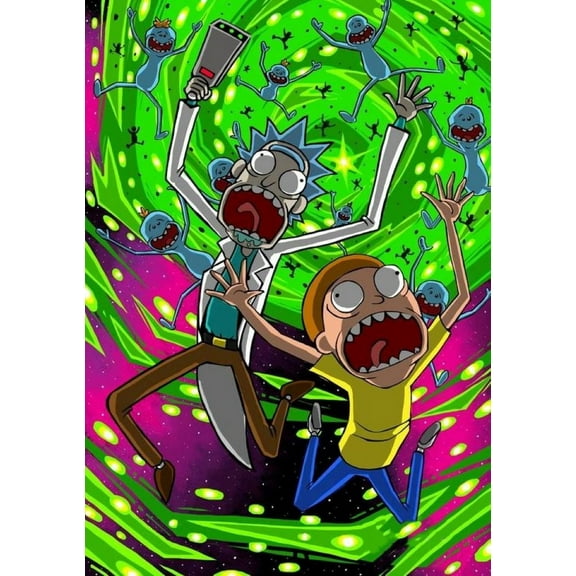Rick and Morty Diamond Art DIY 5D Diamond Painting Kits for Adults and Kids Full Drill Arts Craft by Number Kits for Beginner Home Decoration 12x16 inch