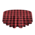 thumbnail image 5 of Red and White Checkered Pattern Round Tablecloth 60"x60",Wrinkle Wipeable Table Cloth for Kitchen Dining Room Picnic Patio Party, 5 of 6