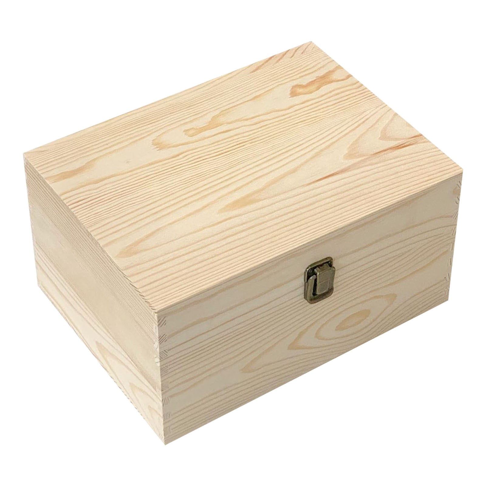 Natural Wooden Storage Box with Lid (Decorative Organizer, Keepsake Box), Rustic Wooden Storage Box 30X20X15cm - Natural Unpainted Organizer Chest for Toys, Blankets & Farmhouse Home Decor, PRYESS