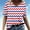 Purple summer tops 2023 women, variant on Dyegold Summer Tops for Women 2023, 4th of July US Flag Blouses for Women Fashion 2023 Summer Casual Tops Tee Plus Size Short Sleeve Tshirt V Neck ​Tuncis