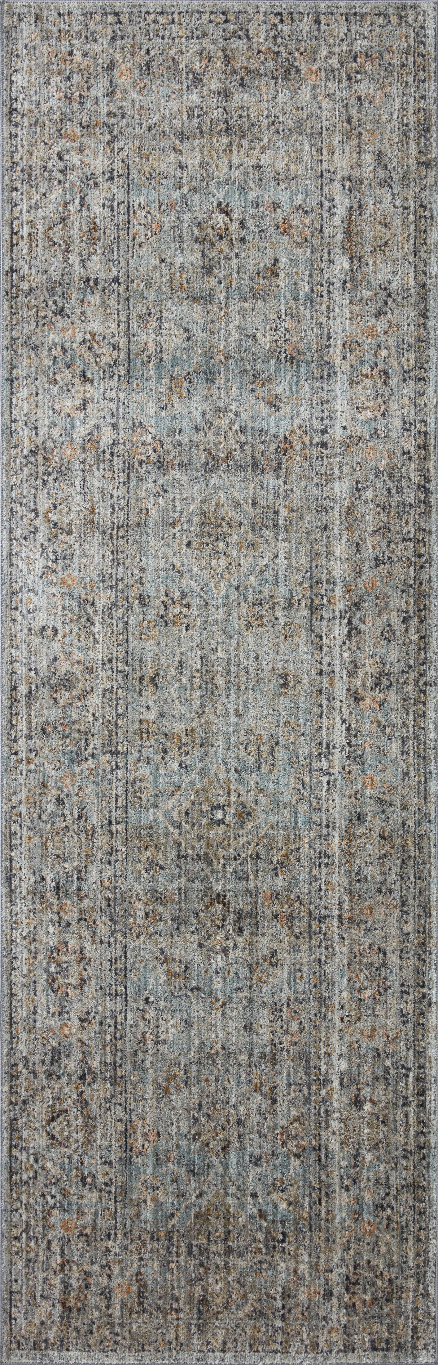 Jean Stoffer x Loloi Katherine Ocean / Gold 2'-7" x 16'-0" Runner Rug