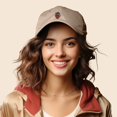 thumbnail image 4 of Dalix Strawberry Embroidered Cap Cotton Baseball Summer Cool Dad Hat Womens in Khaki, 4 of 5
