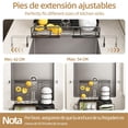 thumbnail image 4 of 2 Niveles Escurridor de Trastes sobre Fregadero, Sistema de Drenaje Automático, Escalable escurridor de Platos(30.5-57.5cm W) X(42-54cm D) con Portavasos, Escurridor de Trastes Acero Inoxidable, 4 of 9