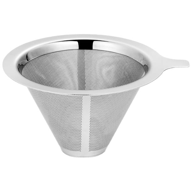 Filtro de café de acero inoxidable, reutilizable, vierte sobre el filtro de café, cono, gotero de café
