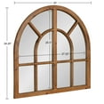 thumbnail image 6 of Kate and Laurel Boldmere Modern Farmhouse Wide Windowpane Arched Mirror, 30 x 29, Rustic Brown, Decorative Vintage Inspired Window Mirror for Farmhouse Wall Decor, 6 of 8