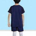 thumbnail image 4 of Odeerbi Conjunto de Entrenamiento de Fútbol Seco Rápido Para Chicos Y Niñas Pantalones Cortos de Camiseta Con Impresión Geométrica de Gradiente Conjunto Atlético Para 4-12 Años, 4 of 6