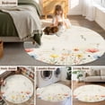 thumbnail image 5 of Round Area Rug 6 Ft, Watercolor Wildflowers Washable Non-Slip Circle Carpet for Living Room/Bedroom, Farmhouse Country Botanical Flowers Low-Profile Indoor Mats Collection Rugs for Residential, 5 of 7