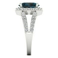 thumbnail image 3 of Solitaire with Accents Engagement Ring for Women - 2.6ct Natural London Blue Topaz in 18K White Gold Promise Ring, 3 of 6