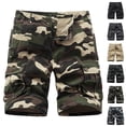 thumbnail image 2 of BRANROY Camouflage Cargo Shorts for Men - Drawstring Loose Shorts with Pockets, Function as Beach Shorts, Hiking Shorts, and Casual Summer Shorts for Travel,Khaki,3XL, 2 of 5