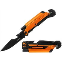 Gifts Infinity Tactical Knives 6-in-1 Survival Pocket Knife with Magnesium Fire Starter (Orange)