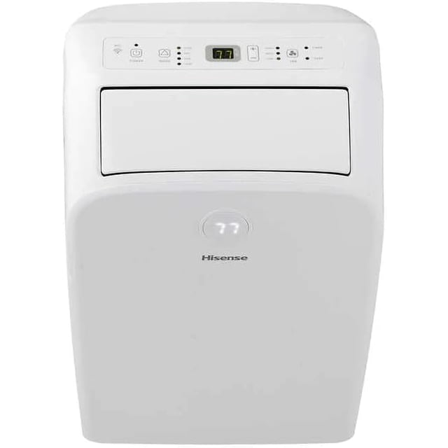 Hisense Aire Acondicionado Portátil | WIFI | 8000-BTU | Calefacción 9000-BTU | Ventilación Blanca | 115 Voltios | Temporizador | 4 Modos de Confort | Control Remoto | Doble Manguera (Reacondicionado)