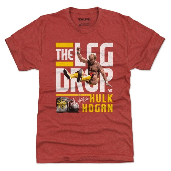 Men's 500 Level Heather Red Hulk Hogan Leg Drop Tri-Blend T-Shirt