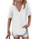 thumbnail image 3 of Sunloudy, camisas de gasa salvaje a la moda para mujer, blusas sueltas informales de verano de manga corta con lunares suizos de Color sólido Sunloudy  S M L XL XXL, 3 of 7