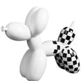 thumbnail image 1 of Estatua de arte de perro con globo, escultura abstracta de perro, globo de resina de moda, arte artesanal para estatuilla coleccionable, decoración del hogar blanco, 1 of 5