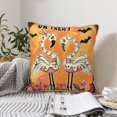 thumbnail image 4 of KLL Halloween Flamingos Decorative Throw Pillow Covers Velvet Soft for Couch Sofa Bedroom Living Room Outdoor (No pillow core)- 20"x20", 4 of 5