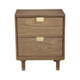 thumbnail image 1 of Alpine Furniture Easton 2 Drawer Wood Bed Side Table Nightstand, Sand Beige, 1 of 4