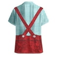 thumbnail image 4 of XIAOCHA Men's Oktoberfest Themed Shirt Short Sleeve Collared Button Up Gingham Print Tee Festive Bavarian Style Casual Party Top, 4 of 4