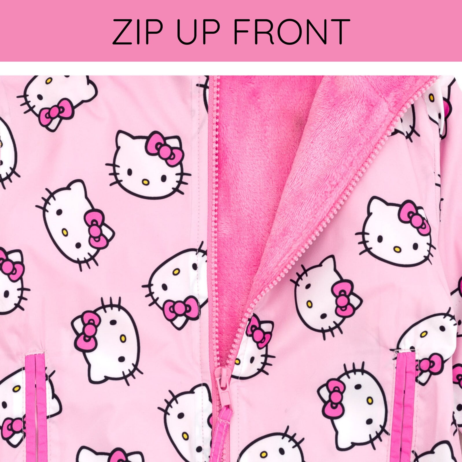Hello Kitty Zip Up Windbreaker Jacket Little Kid to Big Kid