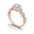 thumbnail image 2 of 1-1/4 Carat T.W. Diamond Criss-Cross Shank Single Halo 14kt Rose Gold Engagement Ring, 2 of 4