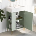 thumbnail image 2 of Euroco 21.6" Green Bathroom vanity, Combo Cabinet, Bathroom Storage Cabinet, Single Ceramic Sink, Left side storage, 2 of 9