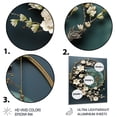 thumbnail image 3 of Designart "Gold and white flowers on Blue stone II In Green and White"Stone Geode Metal Wall Art Green Traditional Office Room Wall Art, 3 of 6