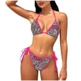 thumbnail image 2 of Qertyioot Women's Plus Size Classic Bikini Top Backless Sexy Three-Point Swimsuit Set, 2 of 3