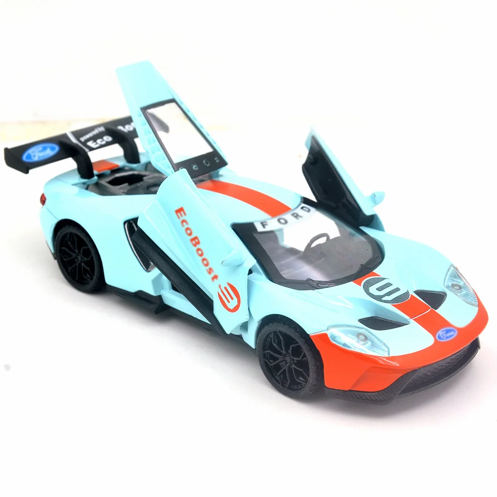 1/32 suitable for Ford GT40 die-casting metal alloy model car sound and light pull-back series children's toy gifts