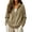Khaki #57, variant on Women Waffle Knit V Split Half Zip Turn Down Collar Sweatshirt Side Pocket Loose Casual Spring Fall Pullover XL