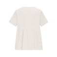 thumbnail image 4 of Turilly Women's Open Front Button Cotton Linen Blouse Summer Ladies V-Neck Short Sleeve Casual Loose Fit Tunic Top, 4 of 6