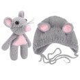 thumbnail image 5 of EBTOOLS Newborn Baby Girl Boy Crochet Knit Mouse Hat Doll Set Infant Photography Prop, 5 of 8